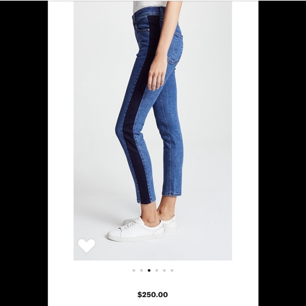 Rag & Bone size 27 skinny ankle Double Indigo stripe on side Retails $250